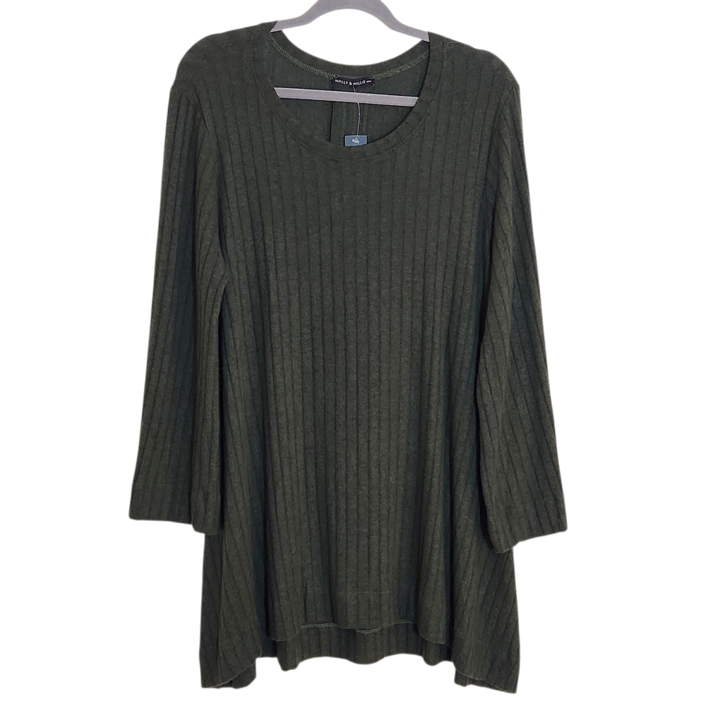 Nally & Millie Olive Green Sweater Tunic Size XL NWT